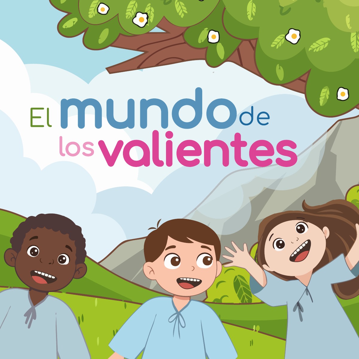 Portada del libro El Mundo de los Valientes con tres exploradores frente a unas montañas